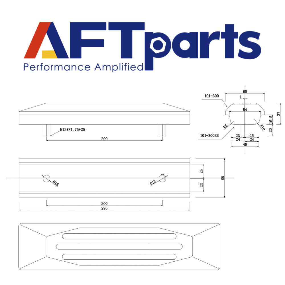 Rubber Pad ‖ 300MM Rubber Pad (Bolt On) Part Number DHR101X300B