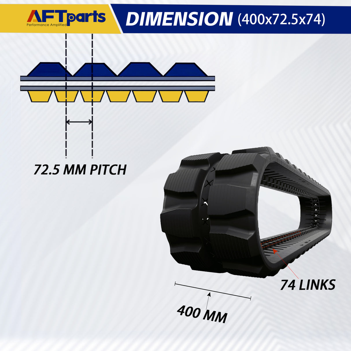 Bobcat 337, 341, 341G, 435, 435AG, 435C ‖ Rubber Tracks ‖ 400x72.5Wx74
