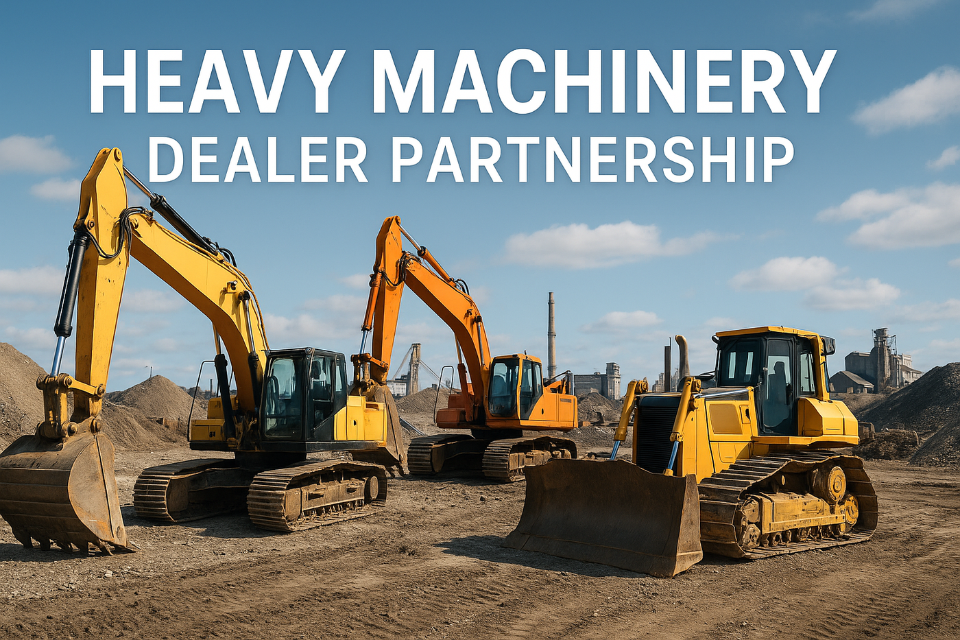 寻找挖掘机合作经销商,体现出挖掘机,推土机类背景的banner图