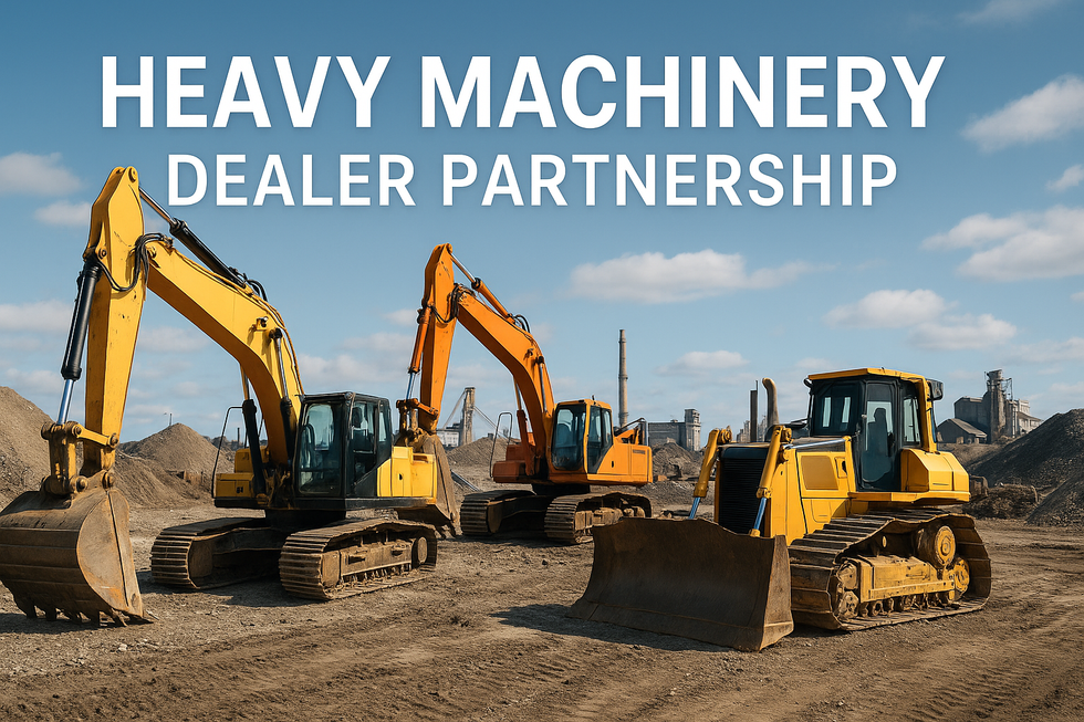 寻找挖掘机合作经销商,体现出挖掘机,推土机类背景的banner图