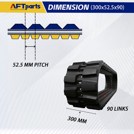 CAT 303.5E2CR, 303.5D, 303.5E, 303.5E2, 303.5C ‖  Rubber Tracks ‖ 300x52.5Wx90