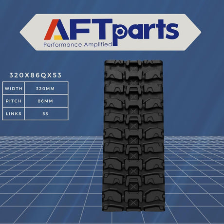 AFTParts Rubber Tracks 320x86Qx53 Tread X 320x86x53 for Mini Excavator Compatible with ASV Positrac Bobcat Caterpillar VT65 VT75 T72 T76 259B 259B3 259C 259D 259D-LRC