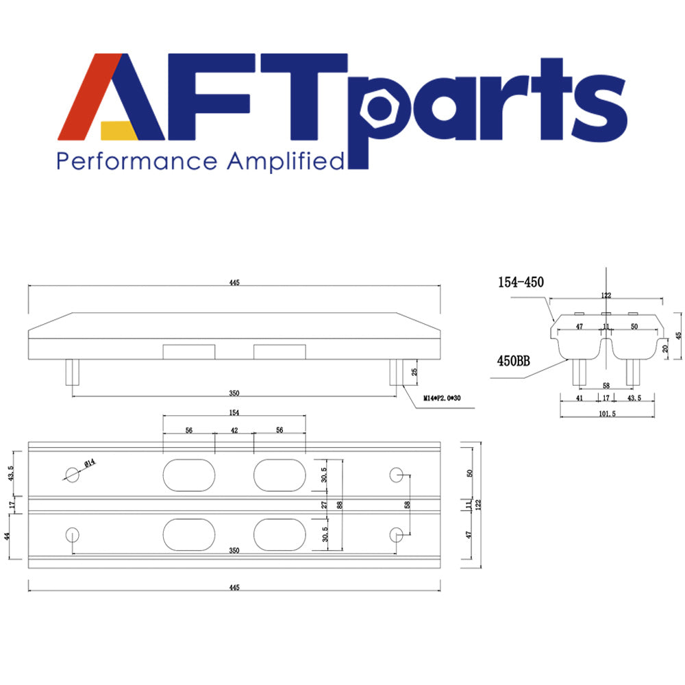 Rubber Pad ‖ 450MM Bolt to Shoe Rubber Pad Part Number DHR154X450B